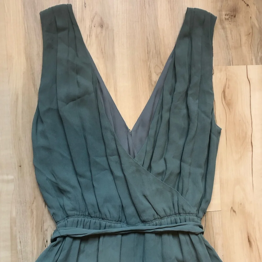 Babaton Maximilion Sleeveless V-Neck Wide-Leg Jumpsuit Teal Blue Green - Picture 8 of 12